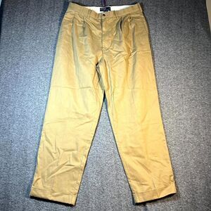 Vintage Polo Ralph Lauren Pants Mens 36x30 (M: 34x30) Tan Pleated Hammond